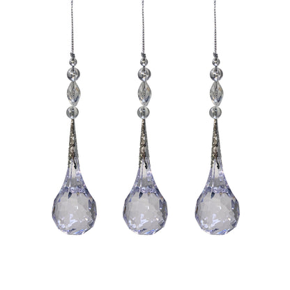 Dynamic Dazzling Hanging Crystal Drop Ornament 5.5” Box of 3  | YK