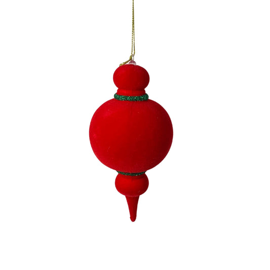 Fascinating Felt Finial Onion Ornament - Red/Green 6” | YK