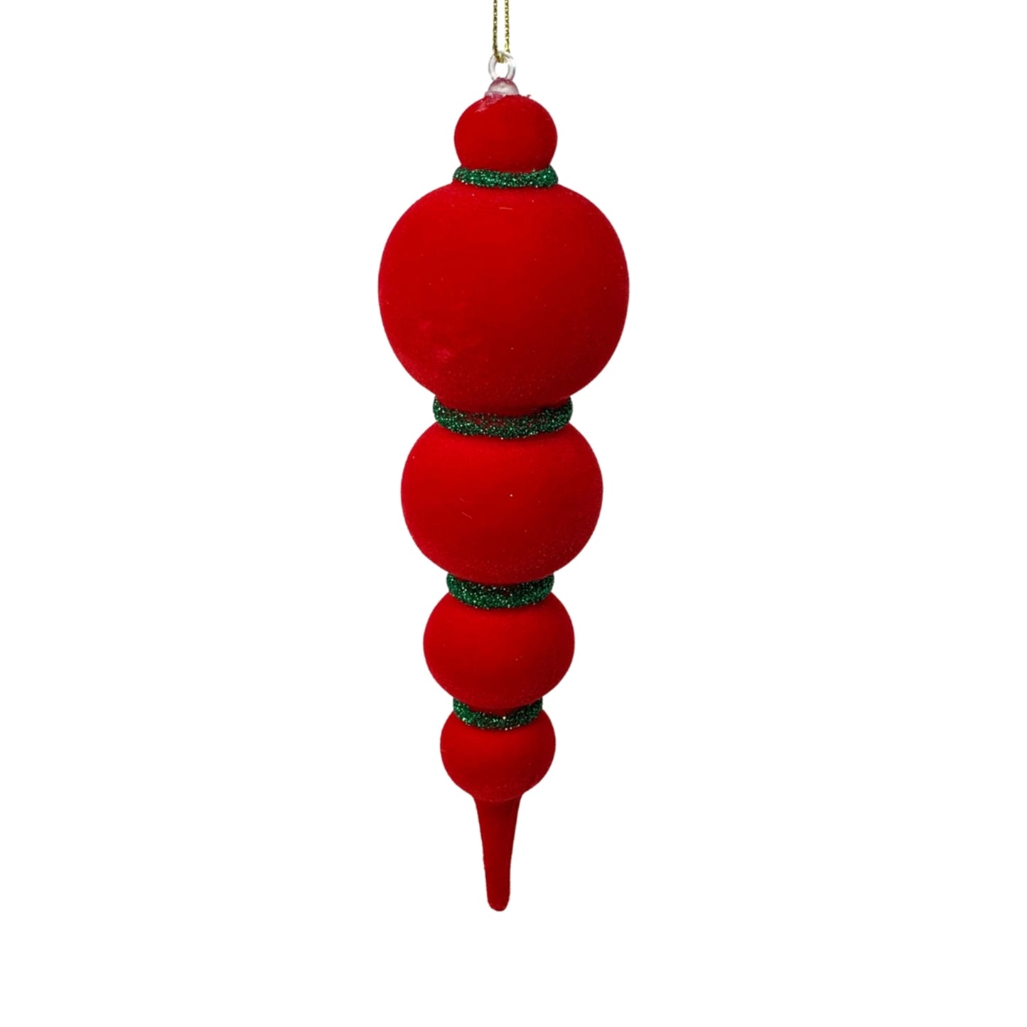 Fascinating Felt Finial Ornament - Red/Green 8" | YK