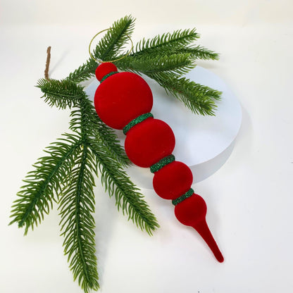 Fascinating Felt Finial Ornament - Red/Green 8" | YK