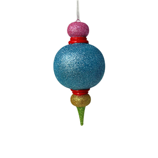 Gorgeous Glitter Multi Color Onion Finial Ornament 6” | YK