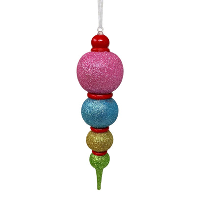 Gorgeous Glitter Multi Color Finial Ornament 8" | YK