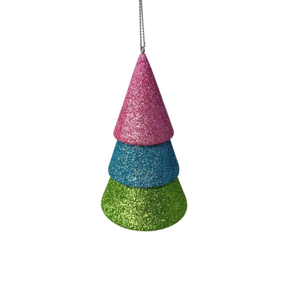 Gorgeous Glitter Multi Color Christmas Tree Ornament 4” | YK