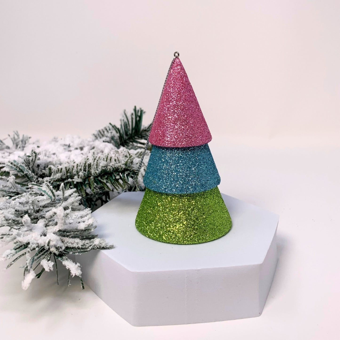 Gorgeous Glitter Multi Color Christmas Tree Ornament 4” | YK