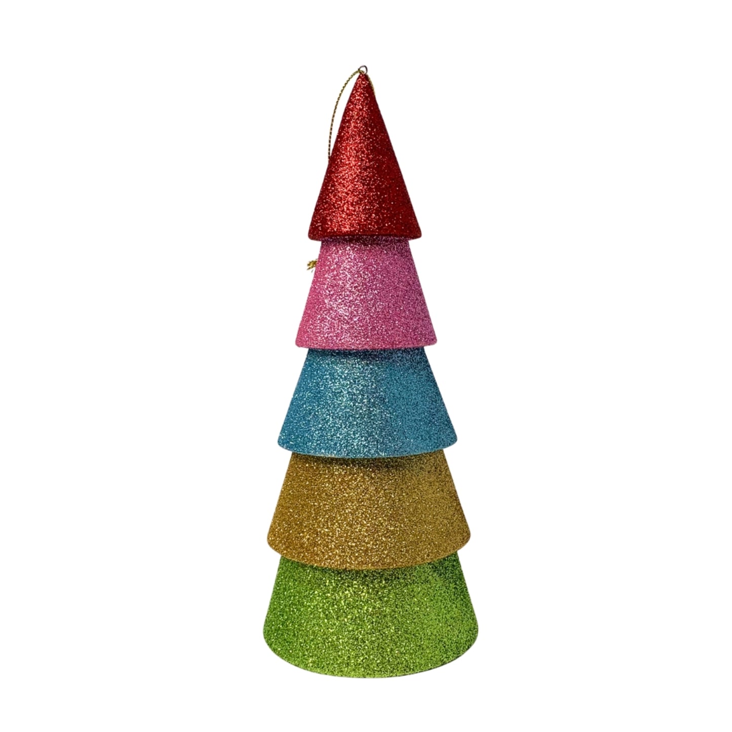 Gorgeous Glitter Multi Color Christmas Tree Ornament 8.75” | YK