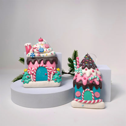 Sweet Treats Candy House Ornament (Set of 2) 4.75" - 5" | YK