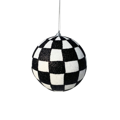 Check It Off The List Checkered Ball Ornament 6" | YK