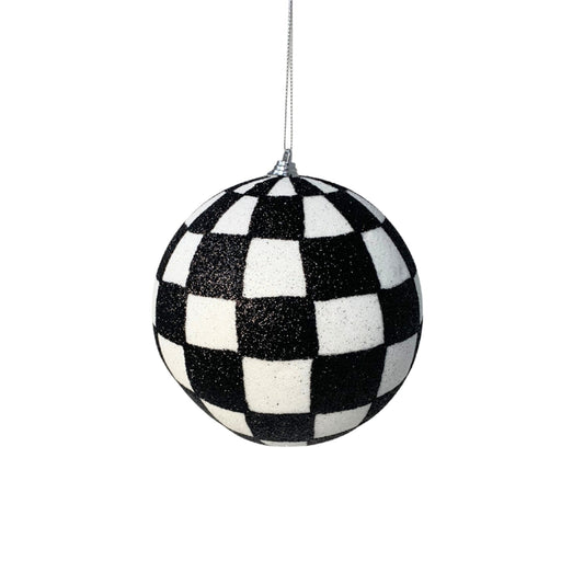 Check It Off The List Checkered Ball Ornament 6" | YK