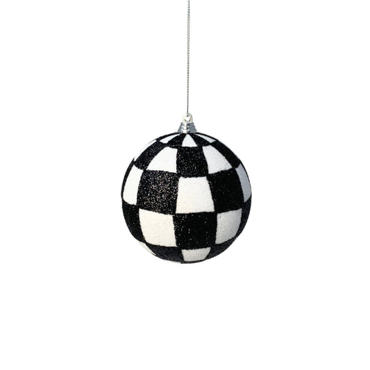 Check It Off The List Checkered Ball Ornament 4" | YK