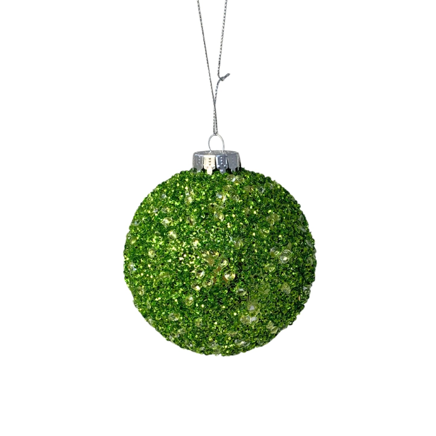 VP Diamond Sequin Bead Ball Ornament - Lime | YK