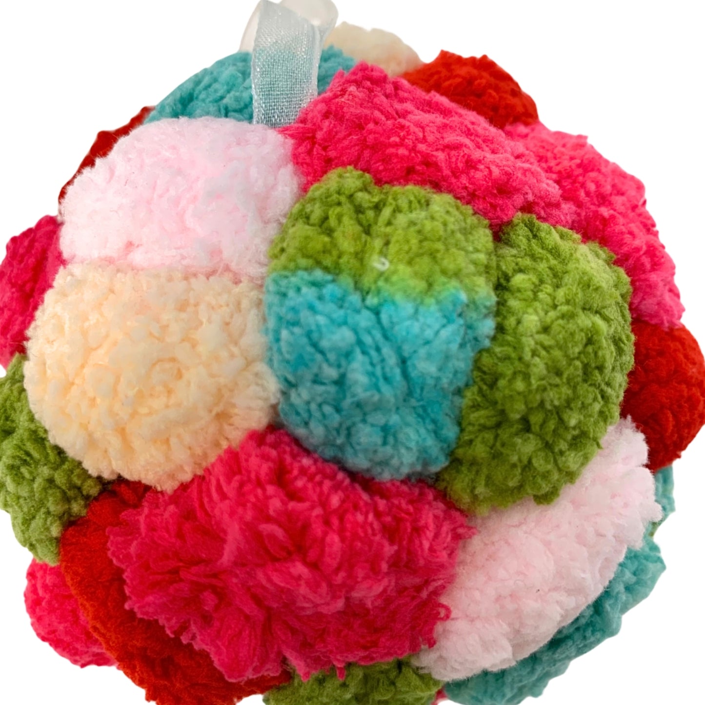 Pastel Mix Multi Color Pom Pom Ball Ornament 4” | YK