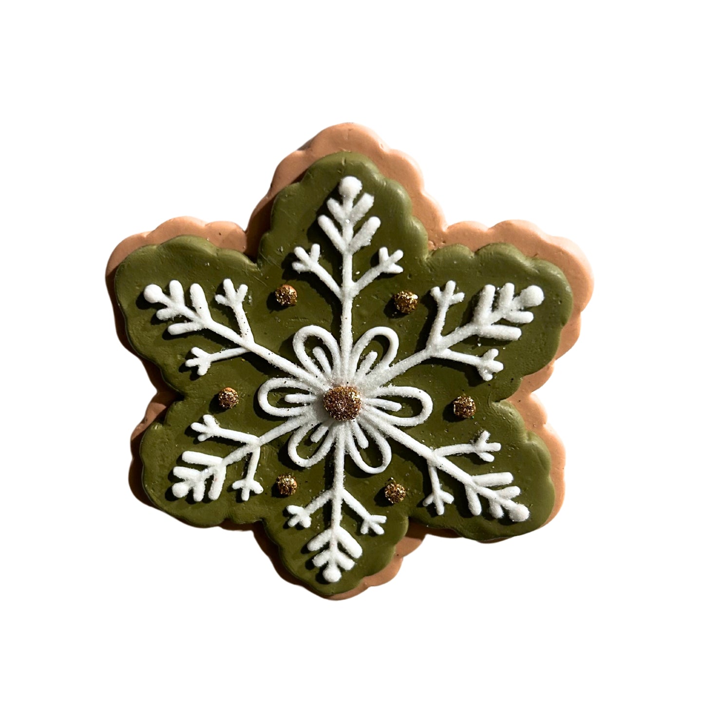 Sage Gingerbread Snowflake Cookie Ornament 4” | LC