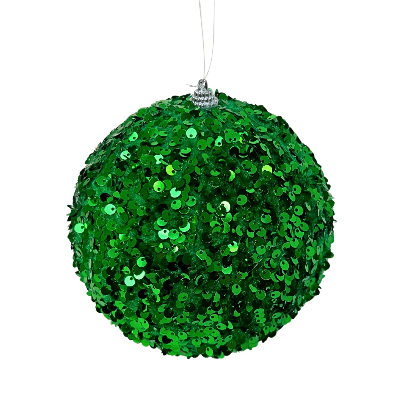 Fabulous Sequin Ball Ornament - Green 6” |KS