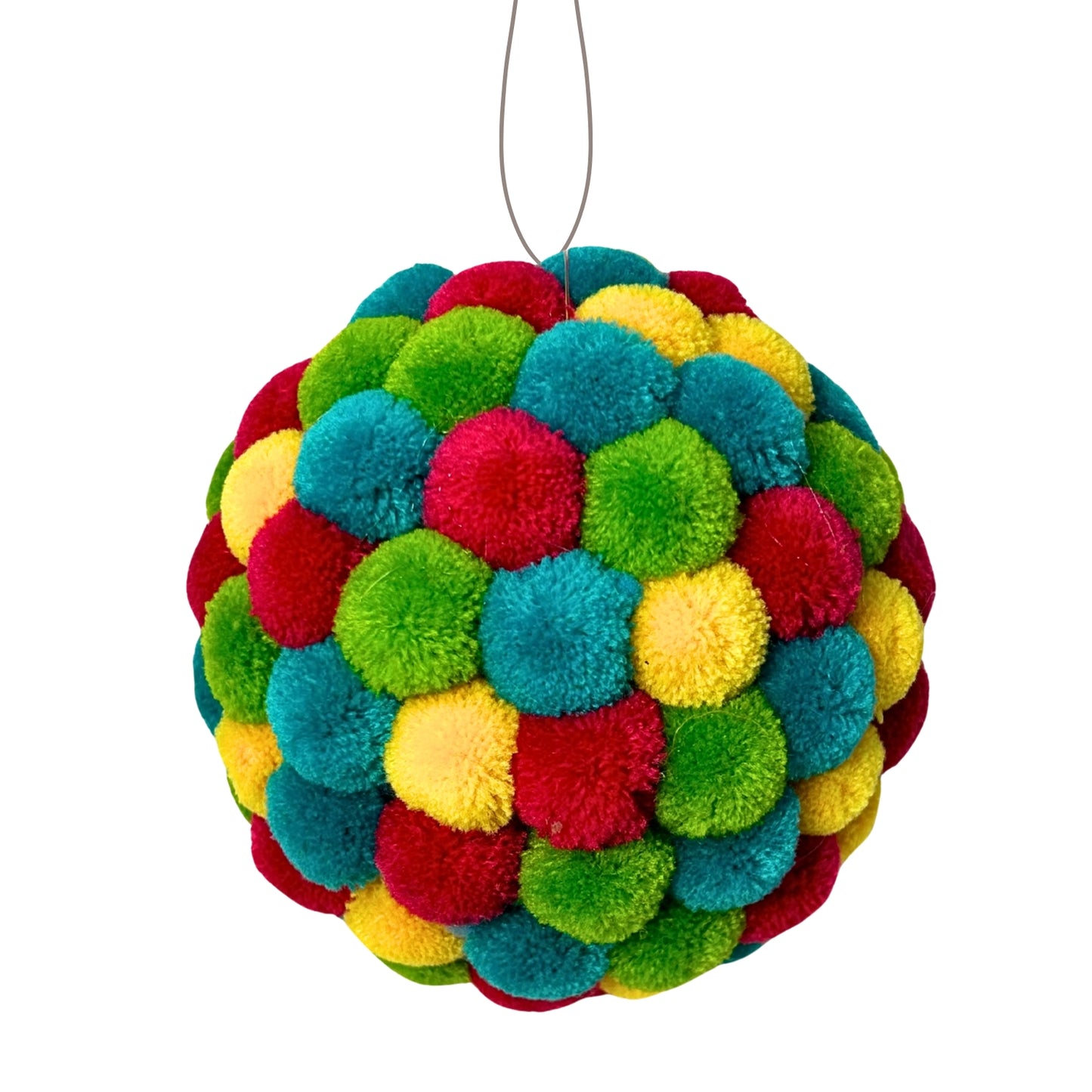 Colorful Mini Pom Pom Ball Ornament 6" | KS
