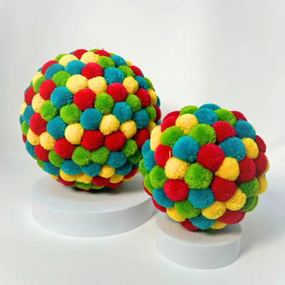 Colorful Mini Pom Pom Ball Ornament 6" | KS