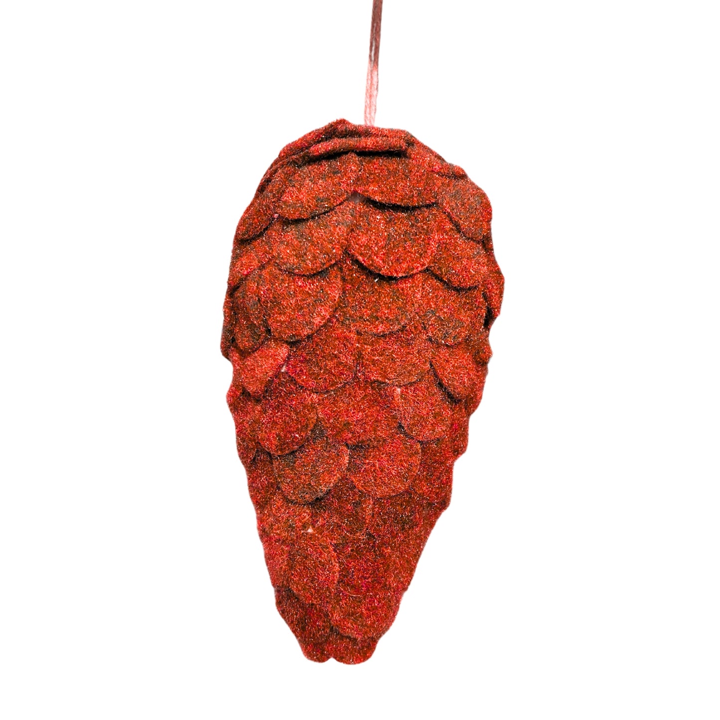 Red Felt Pinecone Ornament 7” |KS