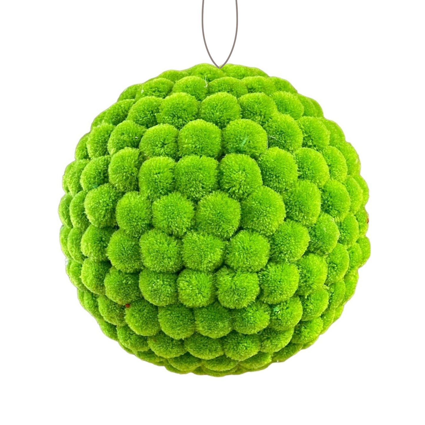 Mini Pom Pom Green Ball Ornament 8" |KS
