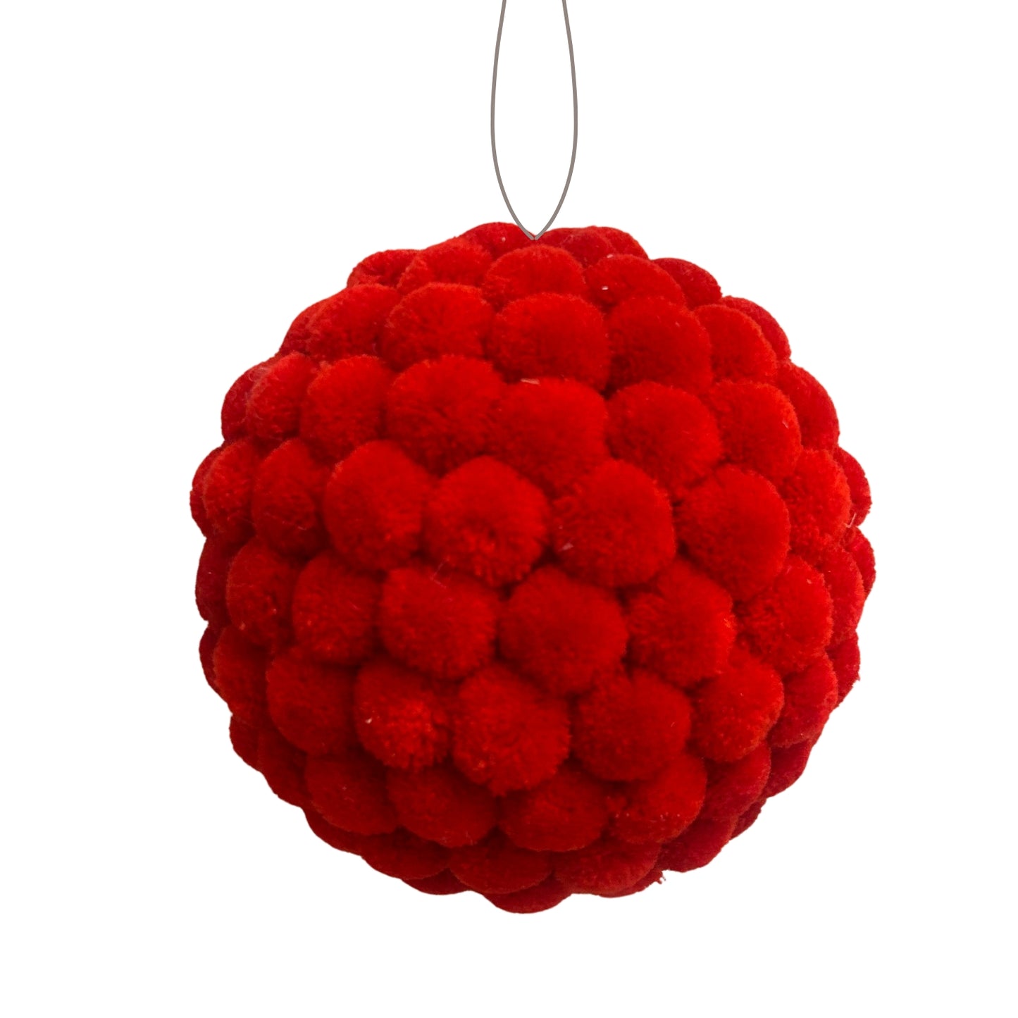 Mini Pom Pom Red Ball Ornament 8" |KS