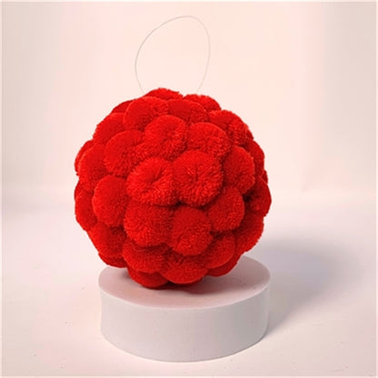 Mini Pom Pom Red Ball Ornament 8" |KS