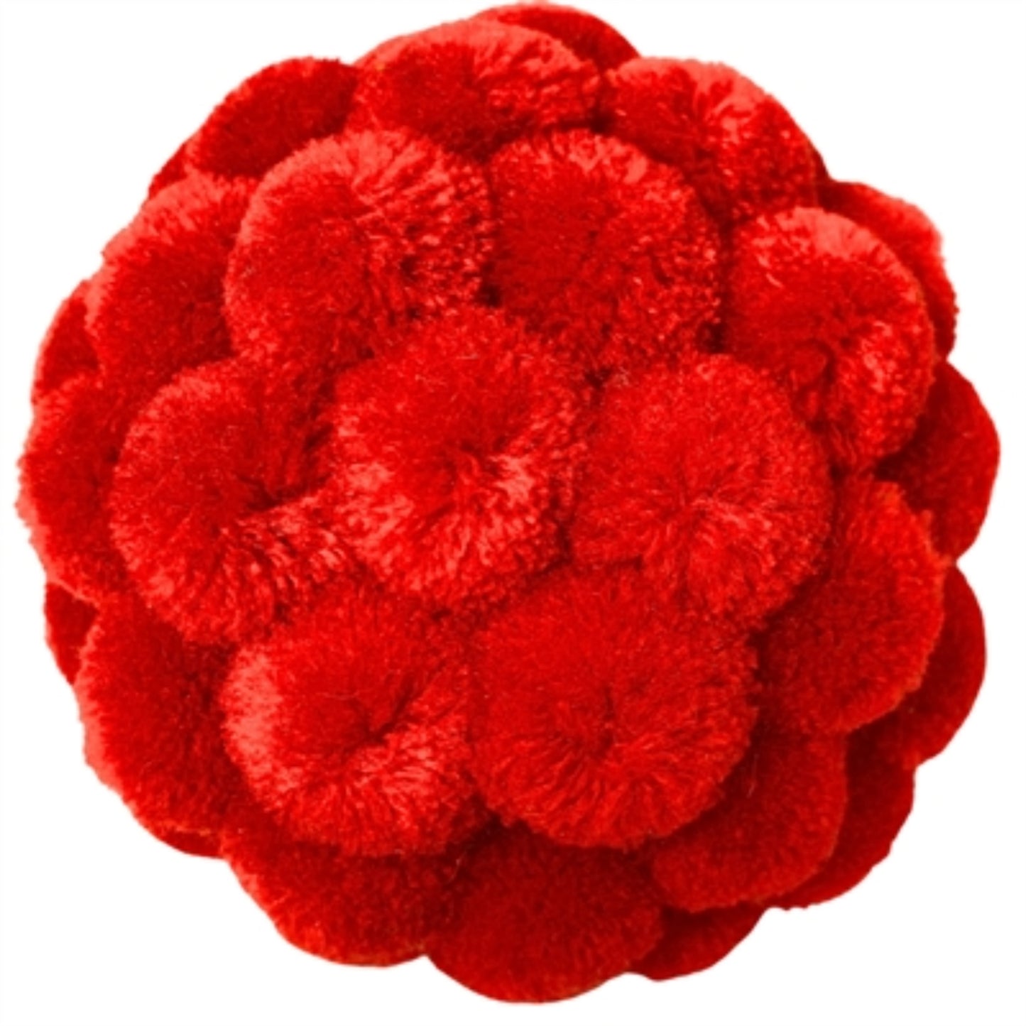 Mini Pom Pom Red Ball Ornament 10" |KS