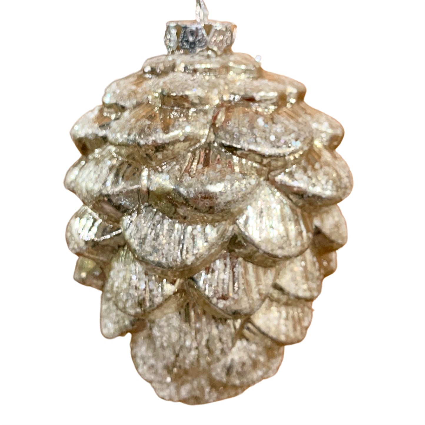 Champagne Glass Pinecone Ornament 5” | LC