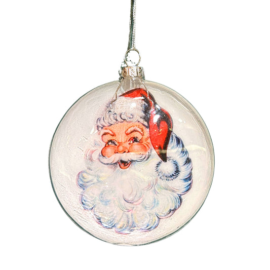 Santa Claus Glass Ornament 4” | LC