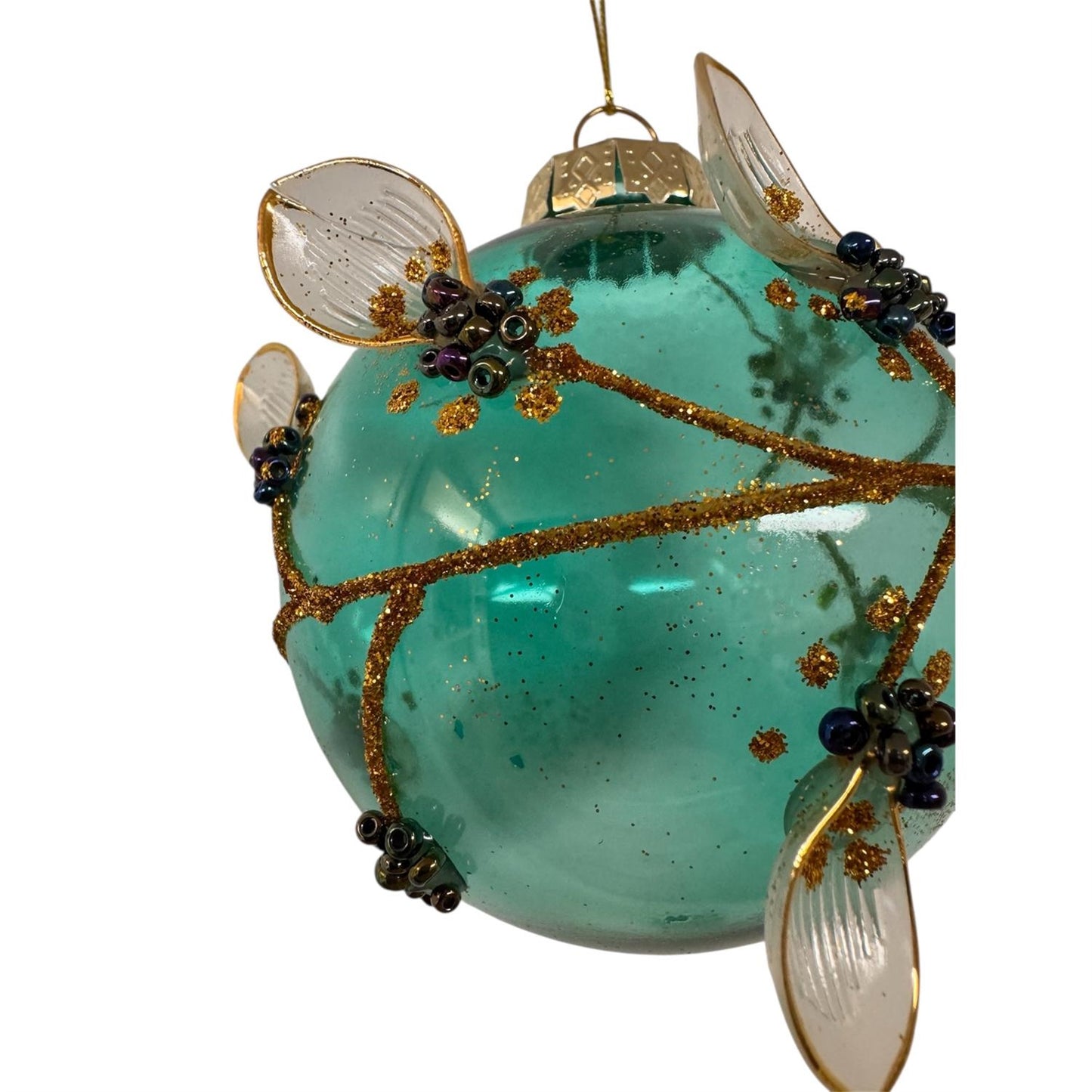 Light Blue Leaf Petal Ornament 4" | TG