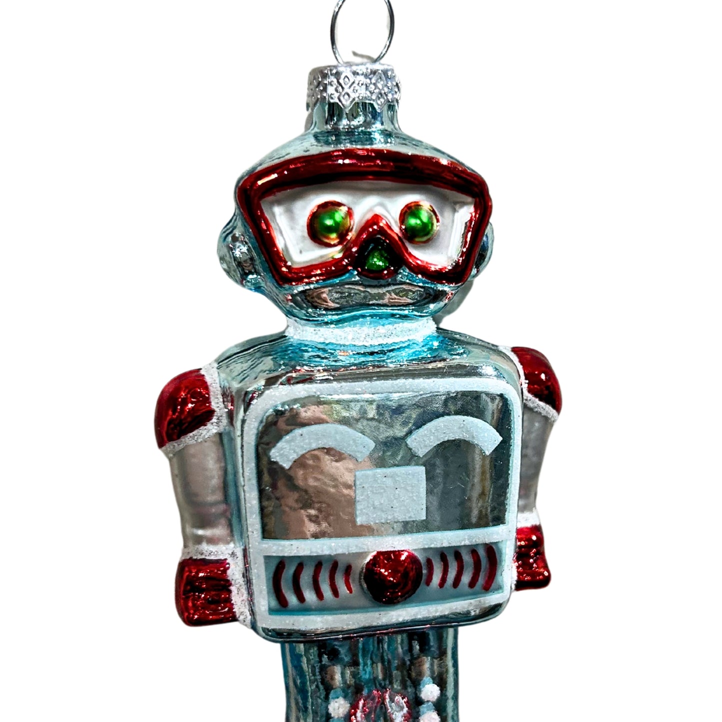 Retro Robot Glass Ornament 4" | TG