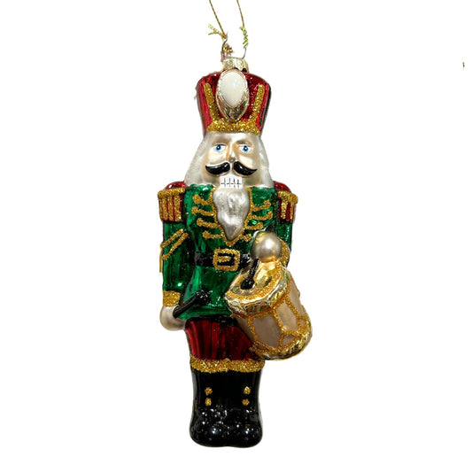 Red/Green Nutcracker Glass Ornament 9.5" | TG