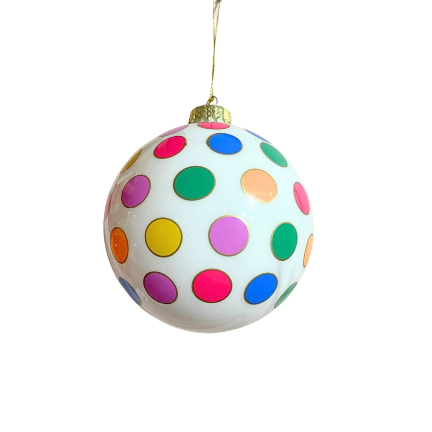 Color Dot Glass Ornament  4” | LC