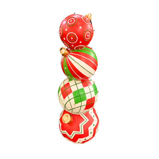 35.5" Resin Stack Christmas Decor GR/R/WH | LC