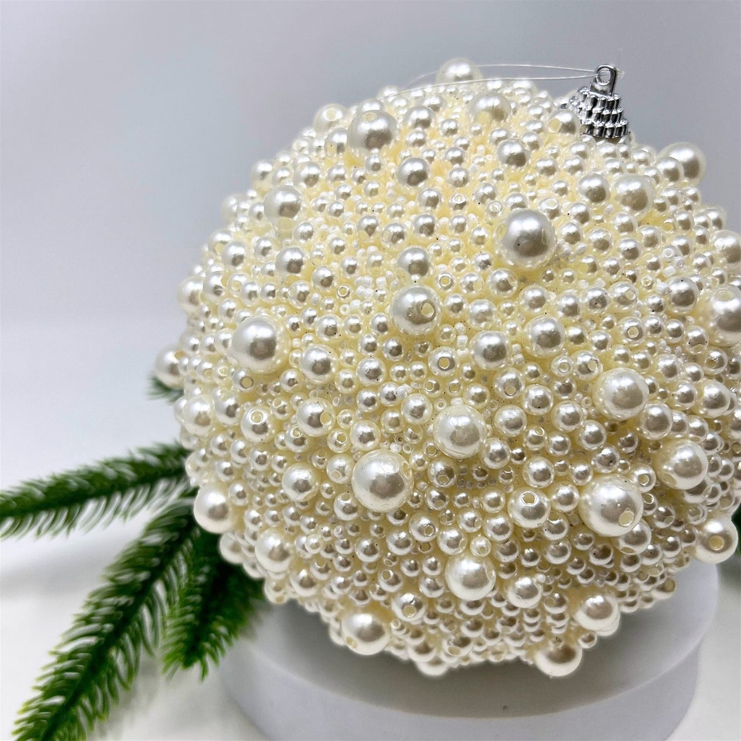 Faux Pearl Ball Ornament 6” | KS