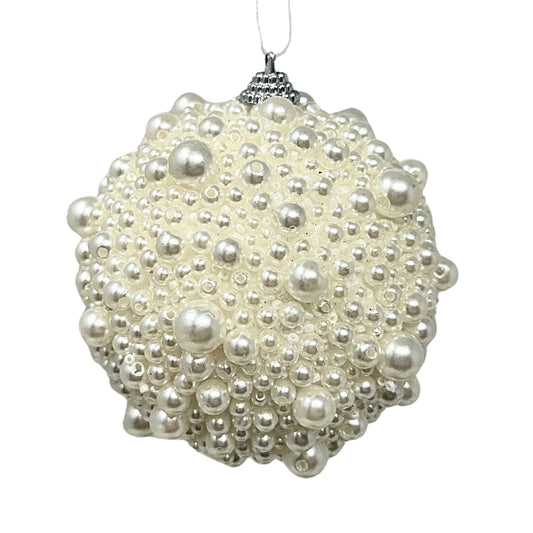 Faux Pearl Ball Ornament 4” | KS
