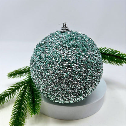 Sequin Encrusted Lt. Blue/Silver Ornament 5” | KS