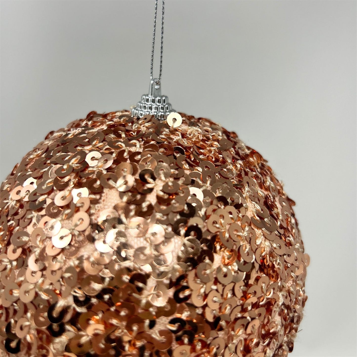 Mesh Sequin Ball Ornament - Rose Gold 5” | KS