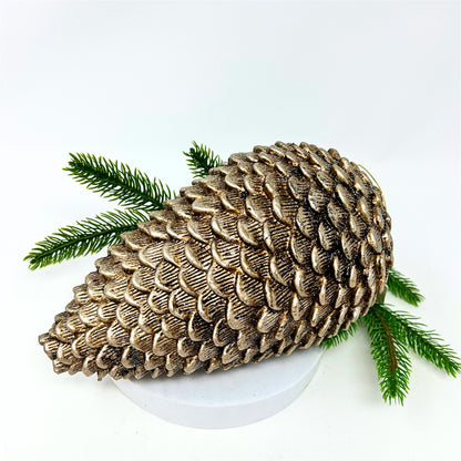 Plastic Pine Cone Ornament - Rustic Bronze 9" | YK
