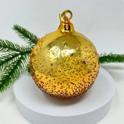 Gold/Copper Ombre Textured Glass Ball Ornament 4" | TG