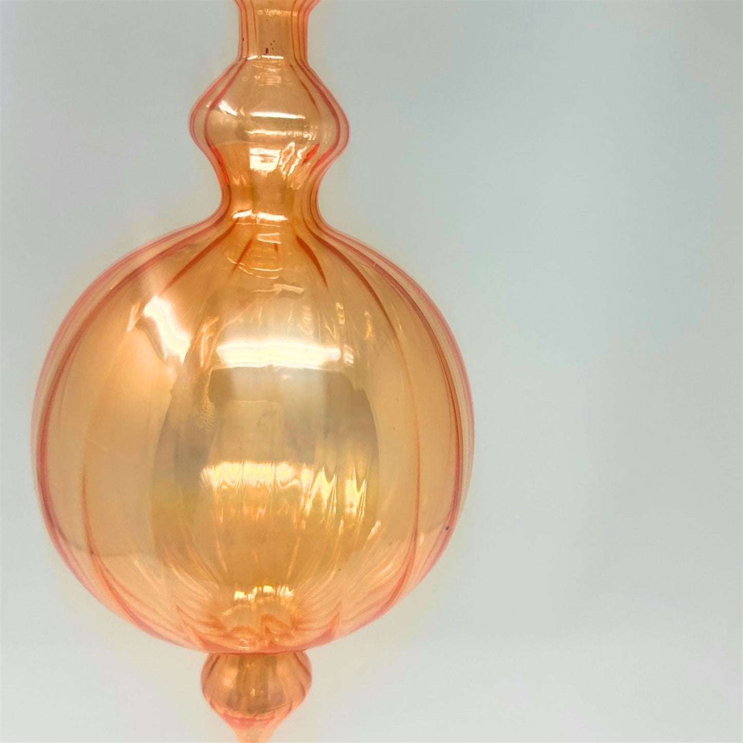 Vertical Stripe Orange Glass Finial 6.75" | TG