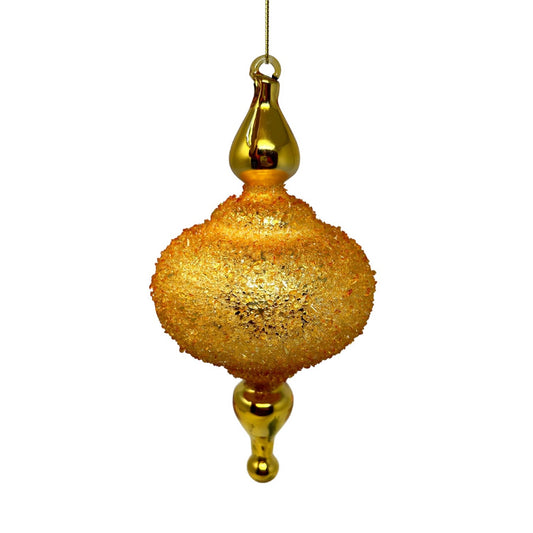 Gold Glass Encrusted Finial Ornament 6.75" | TG