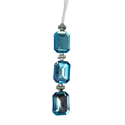 Acrylic Jewel Hanging Ornament - Blue 1.2x0.5x6.5" | ZT