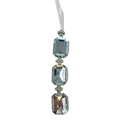 Acrylic Jewel Hanging Ornament - Silver 1.2x0.5x6.5" | ZT