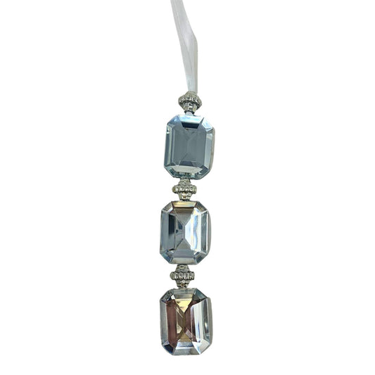Acrylic Jewel Hanging Ornament - Silver 1.2x0.5x6.5" | ZT