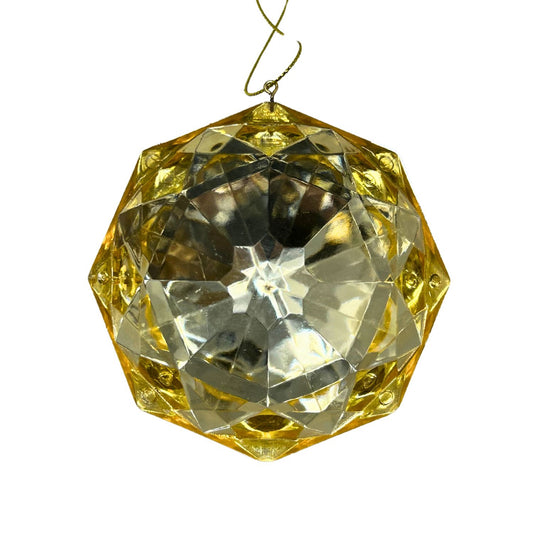 Plastic  Octagon Diamond Ornament - Gold 3.5x2x4" | ZT