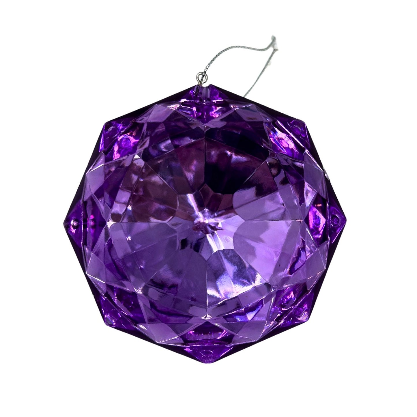 Acrylic Octagon Diamond Ornament - Purple 3.5x2x4" | ZT