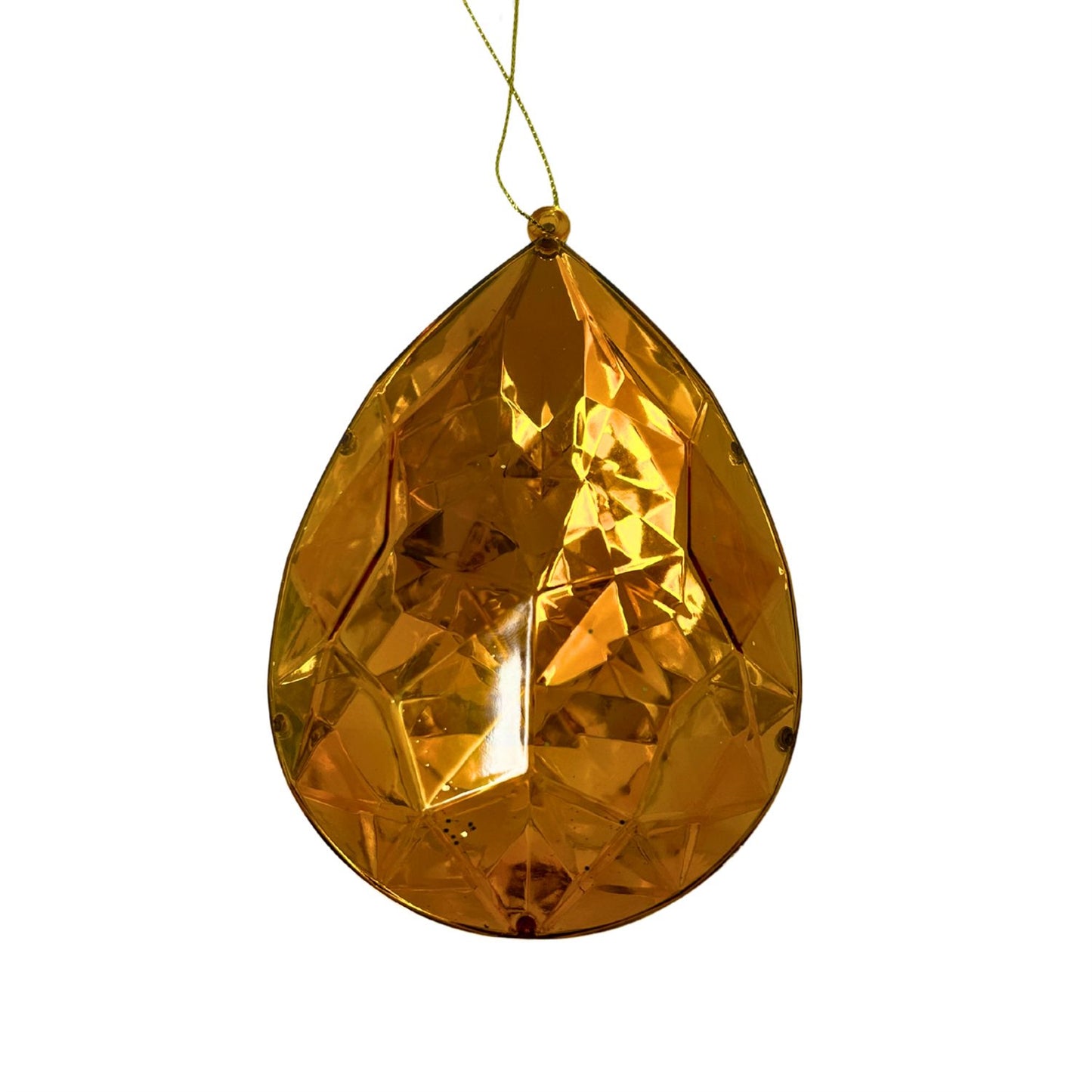 Acrylic Rain Drop Diamond Ornament - Amber 4x2.4x6" | ZT