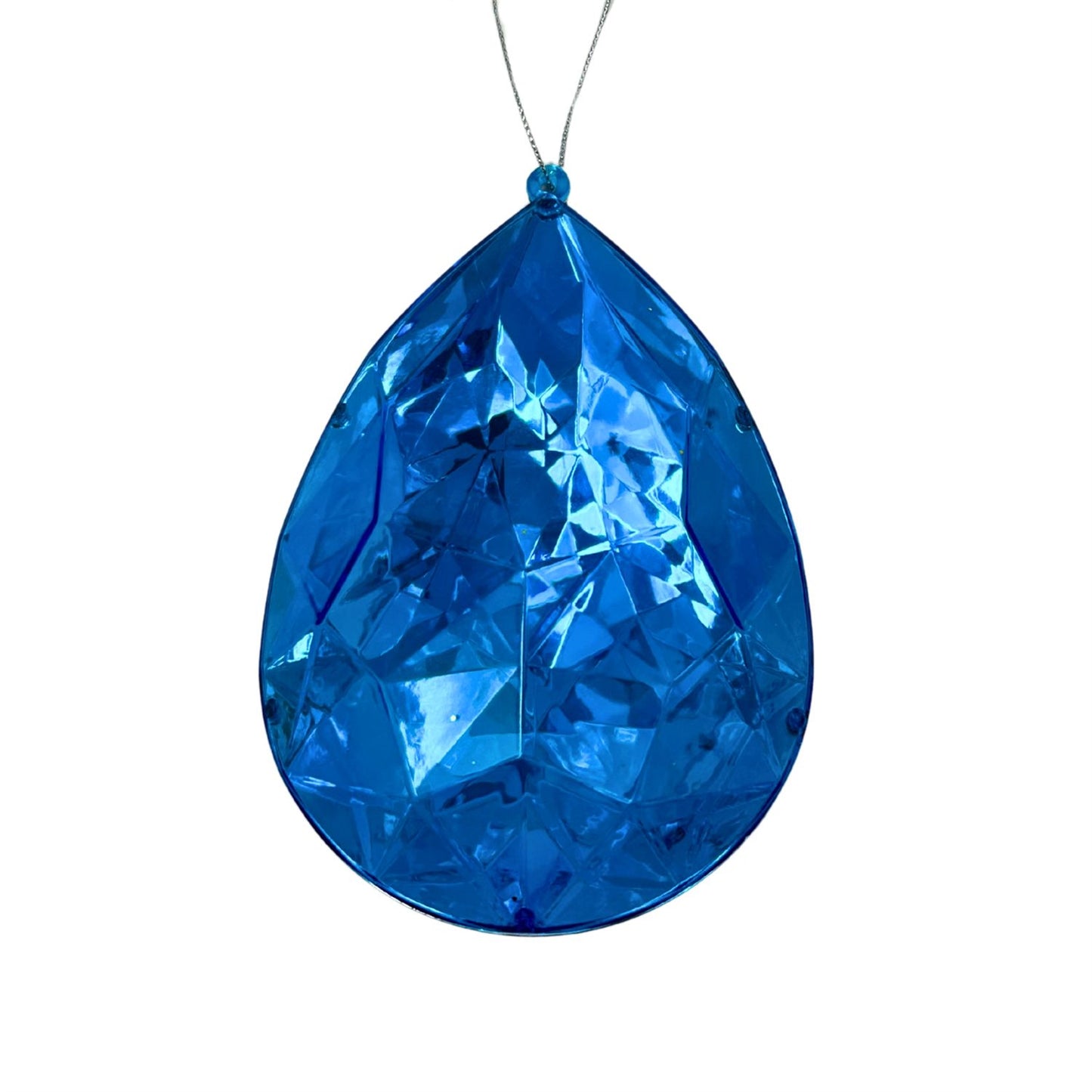 Acrylic  Rain Drop Diamond Ornament - Blue 4x2.4x6" | ZT