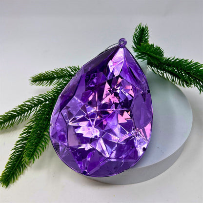 Acrylic Rain Drop Diamond Ornament - Purple 4x2.4x6" | ZT