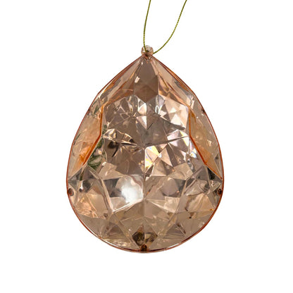 Plastic Rain Drop Diamond Ornament - Rose Gold 4x2.4x6" | ZT