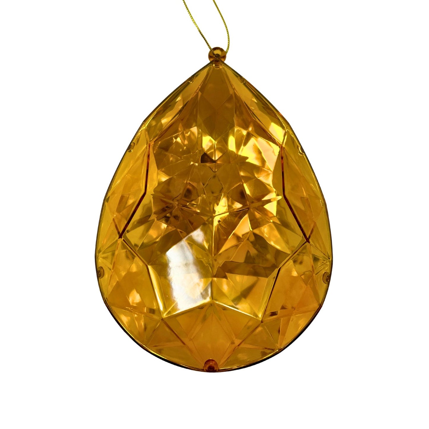 Acrylic Drop Diamond Ornament - Amber 6.3x4x9" | ZT