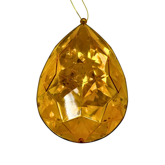 Acrylic Drop Diamond Ornament - Amber 6.3x4x9" | ZT